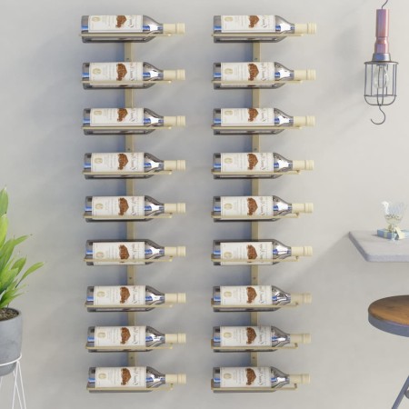 Botellero de pared para 9 botellas 2 unidades hierro dorado de , Botelleros - Ref: Foro24-340903, Precio: 96,10 €, Descuento: %