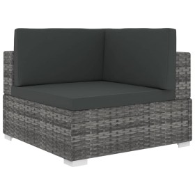 Asiento seccional de esquina con cojines 1 ud ratán PE gris de , Sofás modulares de exterior - Ref: Foro24-46799, Precio: 191...