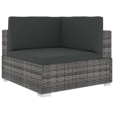 Asiento seccional de esquina con cojines 1 ud ratán PE gris de , Sofás modulares de exterior - Ref: Foro24-46799, Precio: 191...
