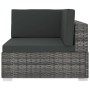 Asiento seccional de esquina con cojines 1 ud ratán PE gris de , Sofás modulares de exterior - Ref: Foro24-46799, Precio: 191...