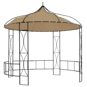 Cenador redondo gris taupe 300x290 cm de , Carpas y cenadores - Ref: Foro24-315227, Precio: 257,55 €, Descuento: %