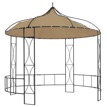 Cenador redondo gris taupe 300x290 cm de , Carpas y cenadores - Ref: Foro24-315227, Precio: 257,55 €, Descuento: %