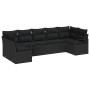 Conjunto de sofá de jardín 7 pcs Negro Poliratán