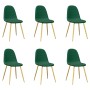 Sillas de comedor 6 unidades terciopelo verde oscuro de , Sillas de comedor - Ref: Foro24-3082872, Precio: 382,92 €