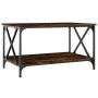 Mesa de centro madera y hierro roble ahumado 80x50x45 cm de , Mesas de centro - Ref: Foro24-823319, Precio: 53,30 €, Descuent...
