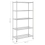 Estante de almacenamiento 5 niveles cromado 90x35x180 cm 250 kg de , Estanterías industriales - Ref: Foro24-324623, Precio: 1...