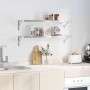 Estantes de pared 2 uds acero inoxidable plateado 100x30 cm