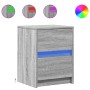 Mesitas de noche luces LED 2 uds madera ingeniería gris Sonoma de , Mesitas de noche - Ref: Foro24-852044, Precio: 97,36 €, D...