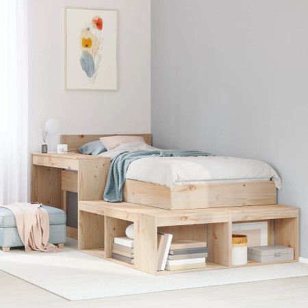 Mueble con escritorio madera maciza pino 232x122x75 cm de , Mesitas de noche - Ref: Foro24-855750, Precio: 180,60 €, Descuent...
