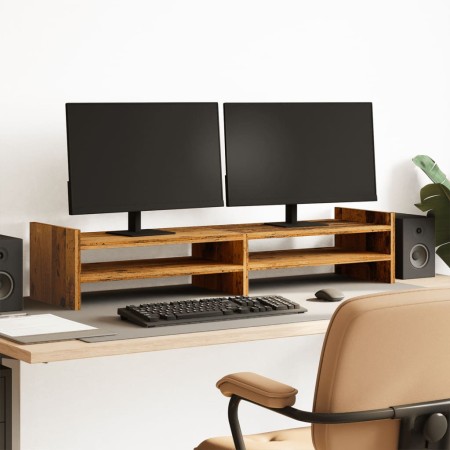 Soporte de pantalla madera ingeniería envejecida 100x27x20 cm | Foro24.es | Tu tienda online para hogar, jardín y más Foro24.es