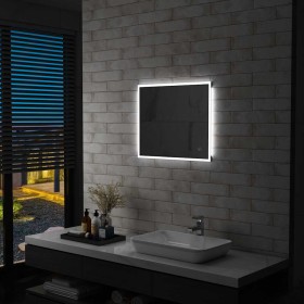 Espejo de pared de baño con LED y sensor táctil 60x50 cm de , Espejos - Ref: Foro24-144735, Precio: 103,41 €, Descuento: %
