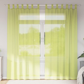Cortinas de gasa con trabillas 2 uds. verde manzana de , Cortinas y visillos - Ref: Foro24-4102253, Precio: 12,37 €, Descuent...