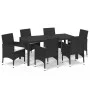 7-piece garden dining set and black synthetic rattan cushions by vidaXL, Garden sets - Ref: Foro24-3095013, Price: 628,23 €, ...