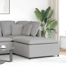 Sofá modular con reposapiés, gris nube, 100 x 100 x 48 cm
