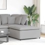 Sofá modular con reposapiés, gris nube, 100 x 100 x 48 cm