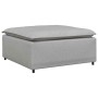 Sofá modular con reposapiés, gris nube, 100 x 100 x 48 cm