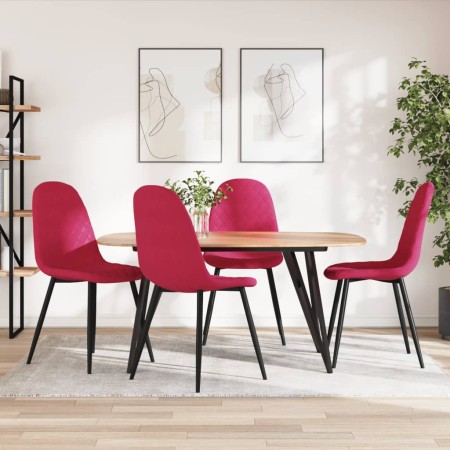 Sillas de comedor 4 unidades terciopelo rojo tinto de , Sillas de comedor - Ref: Foro24-325662, Precio: 191,57 €