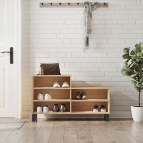 Mueble zapatero madera contrachapada roble Sonoma 102x36x60 cm de , Zapateros y organizadores de calzado - Ref: Foro24-831399...