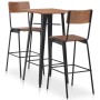 Conjunto de mesa alta con taburetes 3 piezas acero negro de , muebles para cocinas y comedores - Ref: Foro24-276847, Precio: ...