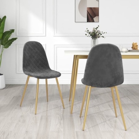 Sillas de comedor 2 unidades terciopelo gris oscuro de , Sillas de comedor - Ref: Foro24-325669, Precio: 127,18 €