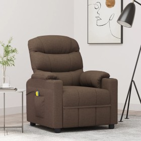 Sillón de masaje eléctrico tela marrón de , Sillones de masaje eléctricos - Ref: Foro24-348086, Precio: 204,77 €