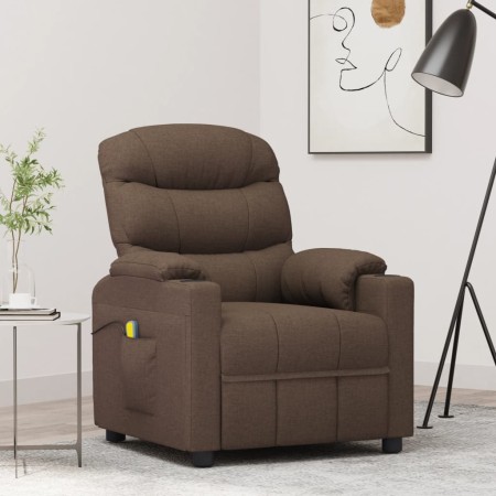 Sillón de masaje eléctrico tela marrón de , Sillones de masaje eléctricos - Ref: Foro24-348086, Precio: 204,77 €