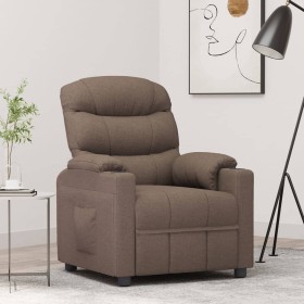 Sillón reclinable de tela gris taupe