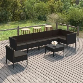 8-piece garden furniture set and black synthetic rattan cushions by vidaXL, Garden sets - Ref: Foro24-3094389, Price: 686,89 ...