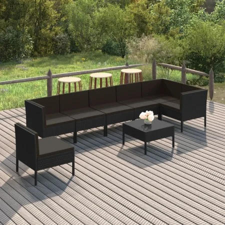8-piece garden furniture set and black synthetic rattan cushions by vidaXL, Garden sets - Ref: Foro24-3094389, Price: 686,89 ...