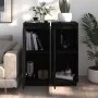 Sideboard 2 Stück Massivholz Kiefer schwarz 31,5x34x75 cm von vidaXL, Sideboards - Ref: Foro24-813359, Preis: 80,33 €, Rabatt: %