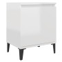 Mesita de noche con patas de metal blanco brillante 40x30x50 cm de , Mesitas de noche - Ref: Foro24-805845, Precio: 38,78 €, ...