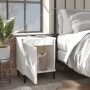 Mesita de noche con patas de metal blanco brillante 40x30x50 cm de , Mesitas de noche - Ref: Foro24-805845, Precio: 38,78 €, ...