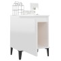 Mesita de noche con patas de metal blanco brillante 40x30x50 cm de , Mesitas de noche - Ref: Foro24-805845, Precio: 38,78 €, ...