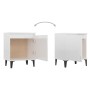 Mesita de noche con patas de metal blanco brillante 40x30x50 cm de , Mesitas de noche - Ref: Foro24-805845, Precio: 38,78 €, ...