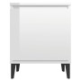 Mesita de noche con patas de metal blanco brillante 40x30x50 cm de , Mesitas de noche - Ref: Foro24-805845, Precio: 38,78 €, ...