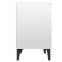 Mesita de noche con patas de metal blanco brillante 40x30x50 cm de , Mesitas de noche - Ref: Foro24-805845, Precio: 38,78 €, ...