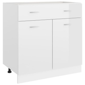 Armario inferior “Lyon” madera ingeniería blanco brillo de , Armarios de cocina - Ref: Foro24-801241, Precio: 140,72 €, Descu...