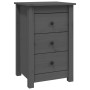 Mesita de noche madera maciza de pino gris 40x35x61,5 cm de , Mesitas de noche - Ref: Foro24-813703, Precio: 69,76 €, Descuen...