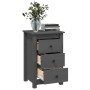 Mesita de noche madera maciza de pino gris 40x35x61,5 cm de , Mesitas de noche - Ref: Foro24-813703, Precio: 69,76 €, Descuen...