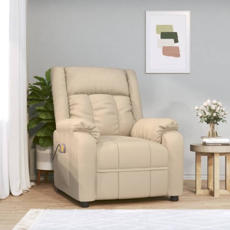 Sillón de masaje de tela color crema de , Sillones de masaje eléctricos - Ref: Foro24-348129, Precio: 195,08 €, Descuento: %