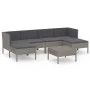 7-piece garden furniture set and gray synthetic rattan cushions by vidaXL, Garden sets - Ref: Foro24-3094538, Price: 502,67 €...