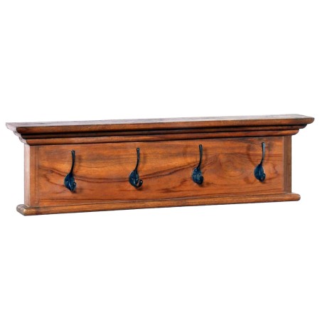 Perchero de pared de madera maciza de teca 70x10x20 cm de , Percheros para sombreros y abrigos - Ref: Foro24-289063, Precio: ...