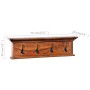 Perchero de pared de madera maciza de teca 70x10x20 cm de , Percheros para sombreros y abrigos - Ref: Foro24-289063, Precio: ...