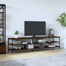 Mueble TV metal y madera contrachapada roble marrón 200x30x50cm de , Muebles TV - Ref: Foro24-826763, Precio: 85,31 €, Descue...