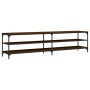 Mueble TV metal y madera contrachapada roble marrón 200x30x50cm de , Muebles TV - Ref: Foro24-826763, Precio: 85,31 €, Descue...