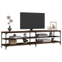 Mueble TV metal y madera contrachapada roble marrón 200x30x50cm de , Muebles TV - Ref: Foro24-826763, Precio: 85,31 €, Descue...
