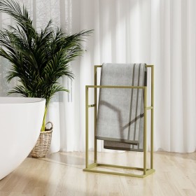 Toallero de pie de hierro dorado 48x24x78,5 cm de , Toalleros - Ref: Foro24-343089, Precio: 54,06 €, Descuento: %