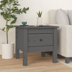 Mesa auxiliar de madera maciza de pino gris 40x40x39 cm de , Mesas auxiliares - Ref: Foro24-813788, Precio: 30,07 €, Descuent...