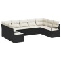 Conjunto de sofá de jardín 9 pcs Negro Poliratán