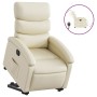 Sillón reclinable elevable eléctrico de cuero sintético crema de , Sillones - Ref: Foro24-3204055, Precio: 312,60 €